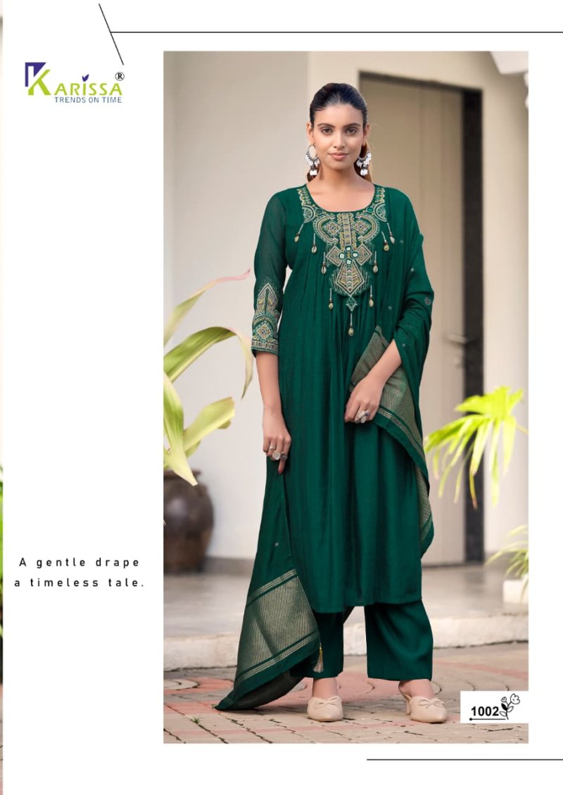Supriya By Karissa Viscose Coral Silk Kurti With Bottom Dupatta
